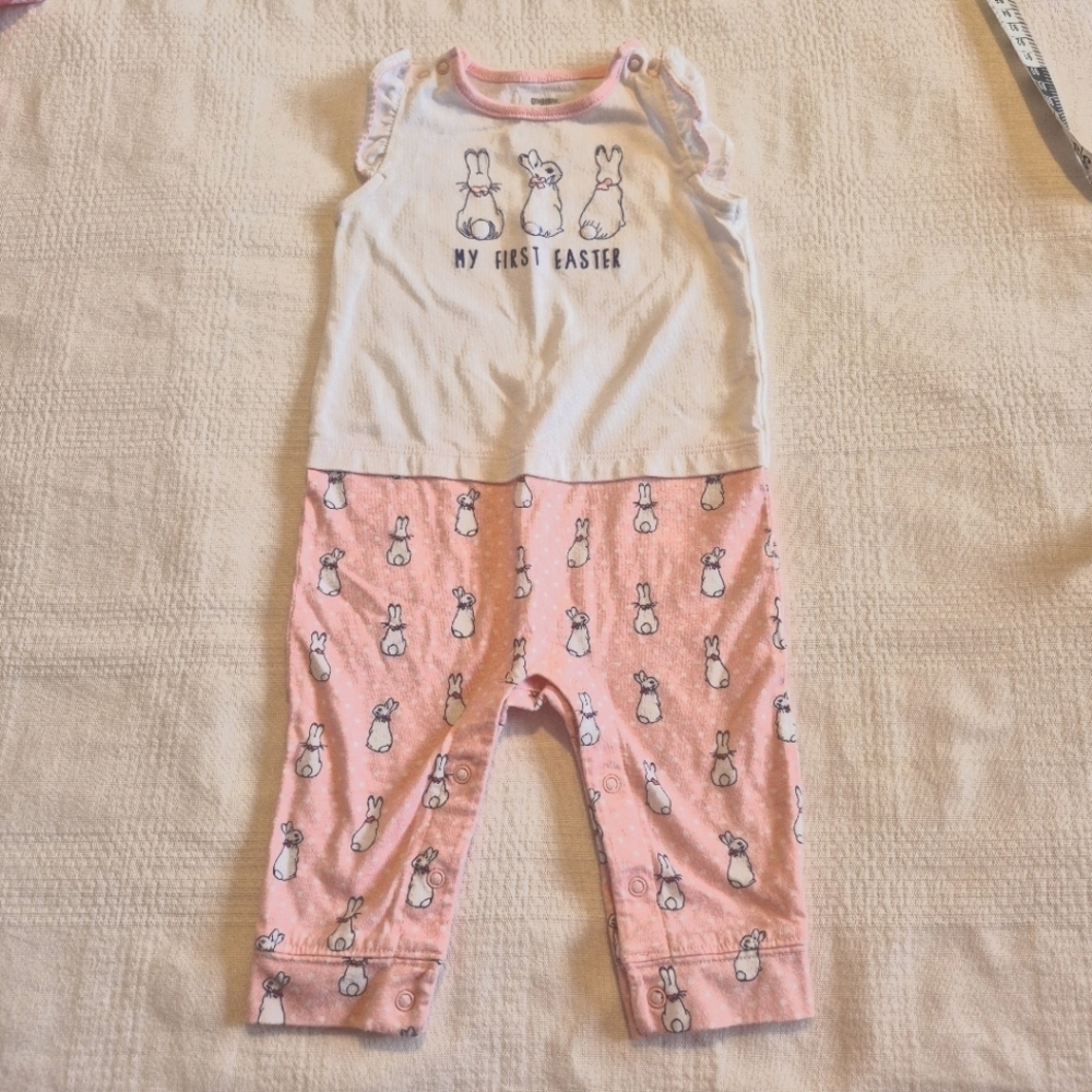 Gymboree girls 3-6 months Easter romper Peter Rabbit 1st Easter VGUC